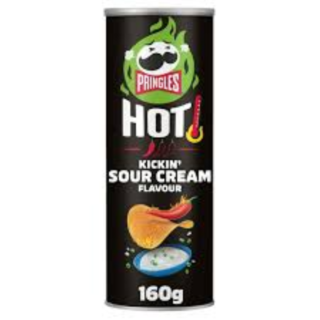 PRINGLES SIZZLIN KICKIN SOUR CREAM 160G